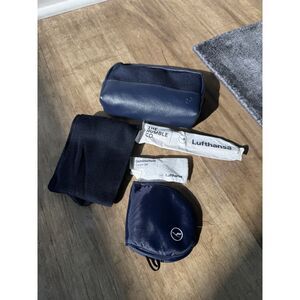 Lufthansa Premium Economy Class Navy Blue Toiletry Bag Cosmetic Makeup Pouch